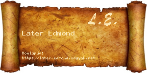 Later Edmond névjegykártya